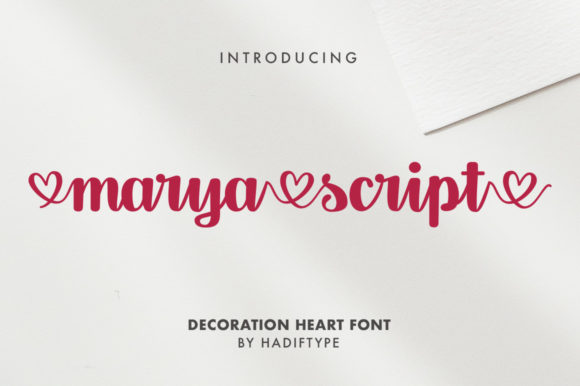 Marya Script Font for Romantic and Luxurious Handmade Designs
